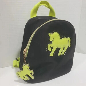 Girls Dream  Control Unicorn Black/Neon Green Mini Backpack.
